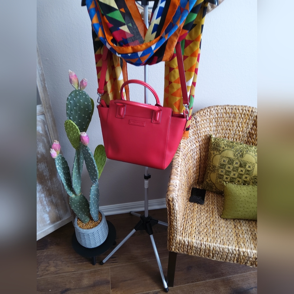 Vera Bradley Coral-Red Vegan Leather Shoulder Bag - Picture 2 of 10